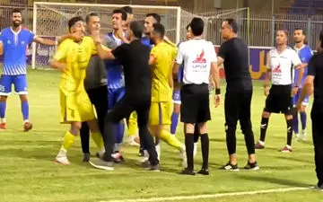 حواشی و درگیری شدید در بازی نفت و گاز گچساران - داماش گیلان + ویدئو