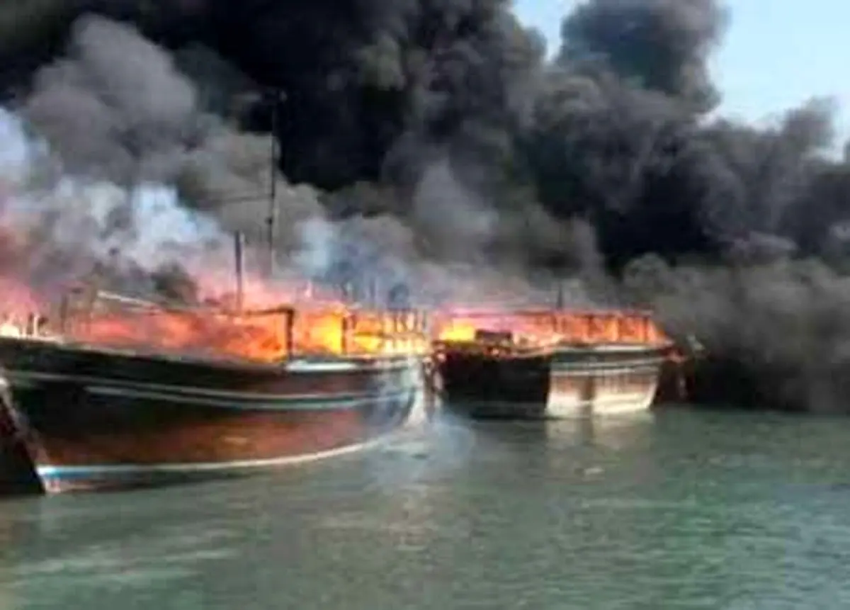 جزئیات شمار لنجهای سوخته در اسکله کنگان بوشهر ؟