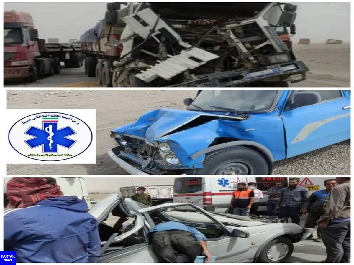 طوفان شن در کرمان، انسداد جاده و تصادف مرگبار