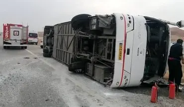 2 کشته و 25 مجروح بر اثر واژگونی اتوبوس تور گردشگری در قزوین