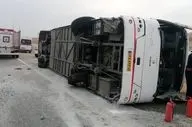 2 کشته و 25 مجروح بر اثر واژگونی اتوبوس تور گردشگری در قزوین
