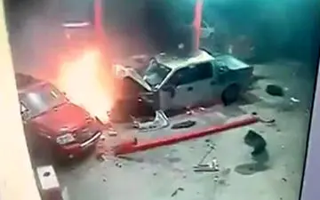 آتش گرفتن پمپ بنزین + فیلم