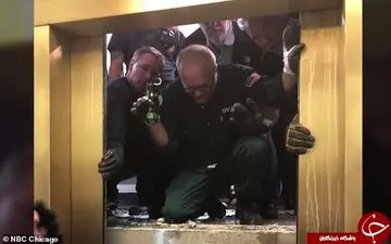 سقوط آسانسوری با ۶ مسافر در یک آسمان خراش +فیلم 