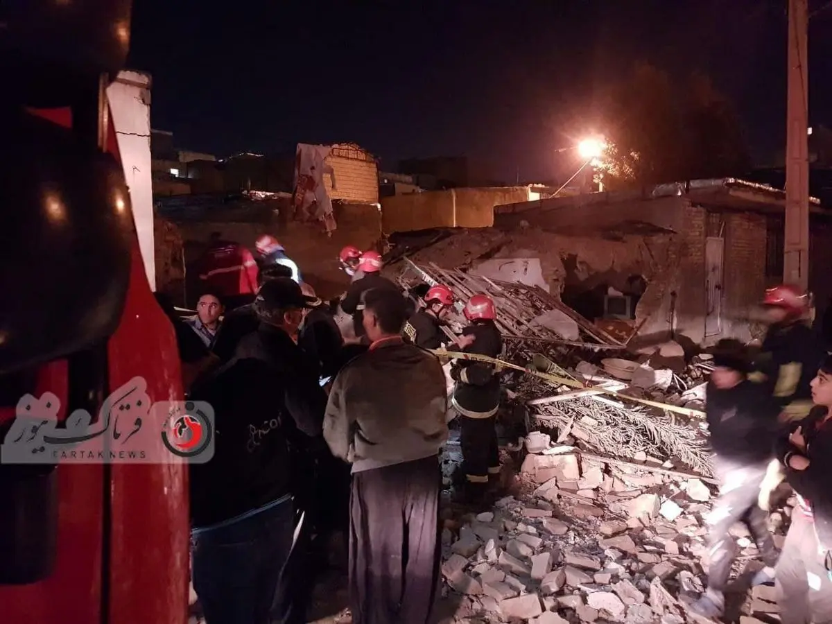 یک کشته و یک زخمی در انفجار گاز منزل مسکونی در محله جعفرآباد کرمانشاه