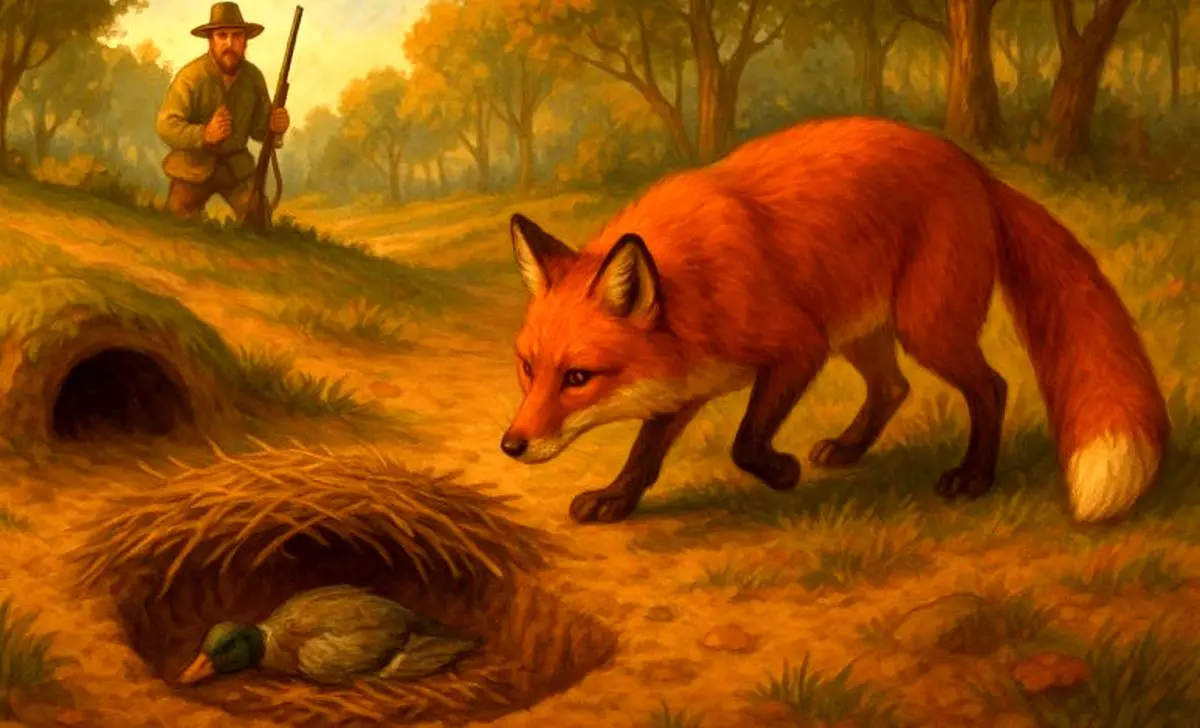 سودای پوست روباه و از دست دادن جان: حکایتِ عاقبتِ حرص و بی‌احتیاطی