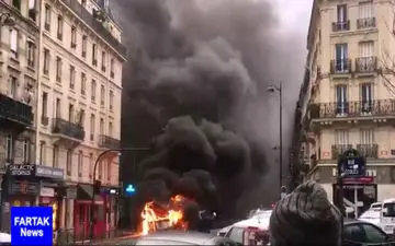 انفجار مهیب یک اتوبوس در پاریس + فیلم