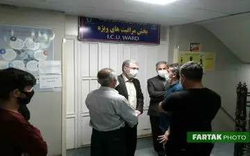 عیادت مهندس دارابی؛ رییس سازمان صمت استان از حادثه دیده معدن گیلان غرب