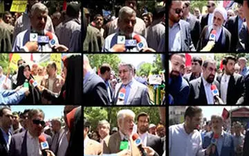 مسئولان کشور در راهپیمایی روز قدس چه گفتند؟ + فیلم