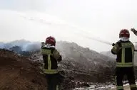 آتش سوزی در گود زباله یزد