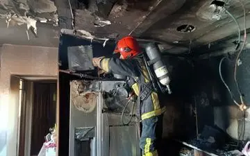 حادثه آتش‌سوزی در خیابان شیخ طوسی شرقی، دو نفر مصدوم شدند