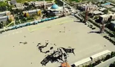 طرح گرافیکی بی نظیر انسانی از چهره شهید حاج قاسم سلیمانی در دانشکده افسری