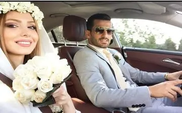 حجاب نامتعارف همسر فوتبالیست مشهور در مراسم ازدواجشان+عکس