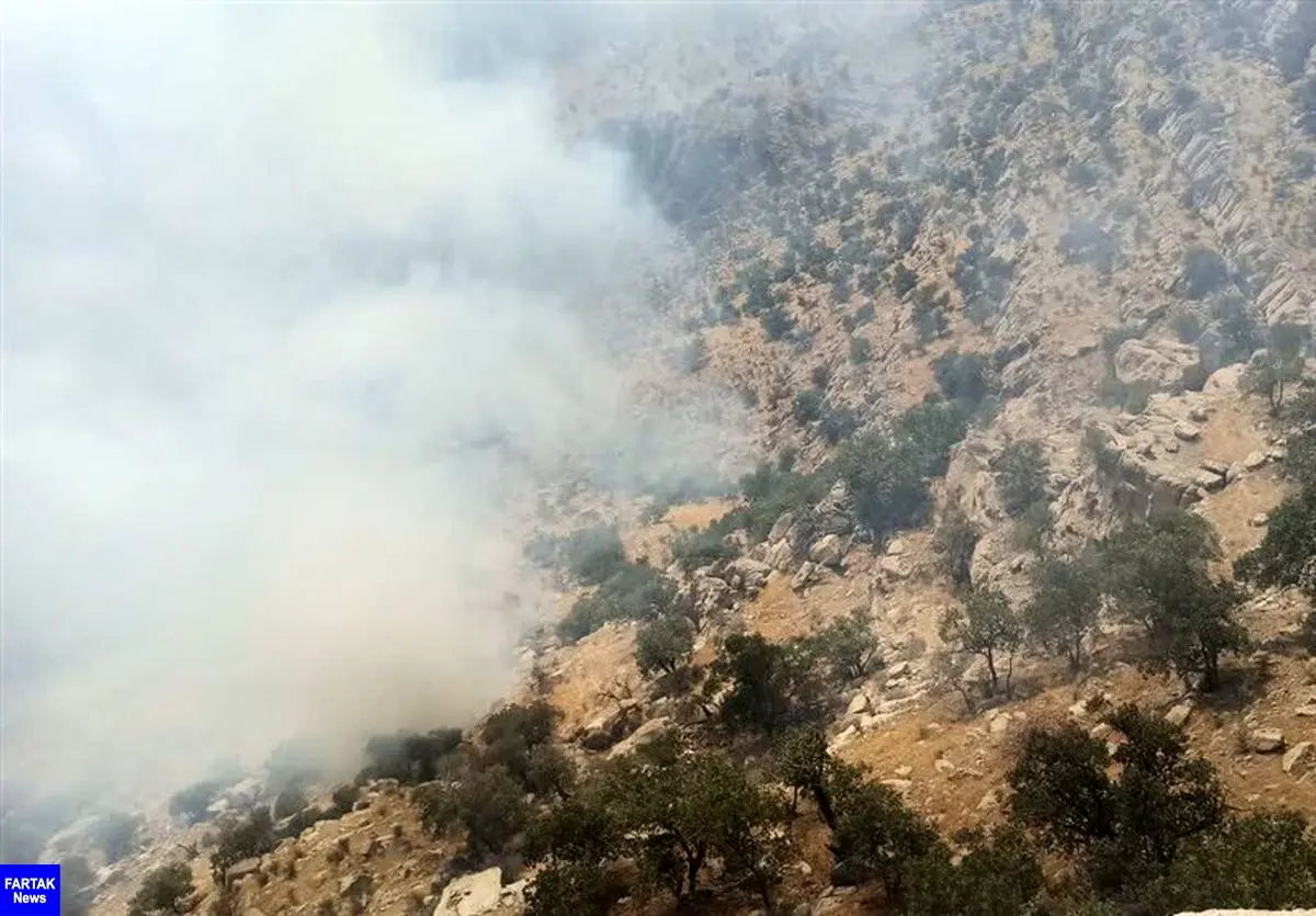 تداوم آتش‌سوزی در جنگل‌های روستاهای مرزی مریوان/ اعزام دومین بالگرد به منطقه