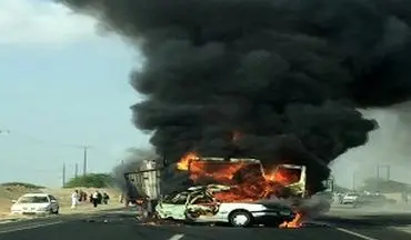 راننده پژو زنده زنده در آتش سوخت ! + جزییات
