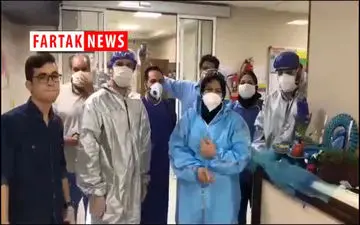 لحظه سال تحویل در قلب بیمارستان کرونایی اراک/فیلم 