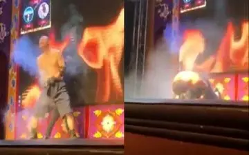 اشتباه عجیب یک بازیگر سیرک حین نمایش +فیلم 