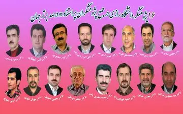  ۱۶ پژوهشگر دانشگاه رازی در جمع پژوهشگران پراستناد دو درصد برتر جهان