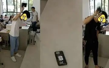 تنبیه عجیب دانش آموزان بخاطر استفاده از موبایل در مدرسه +عکس 