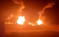 آتش سوزی انبار کارخانه ای در «اخی جهان» آذرشهر 