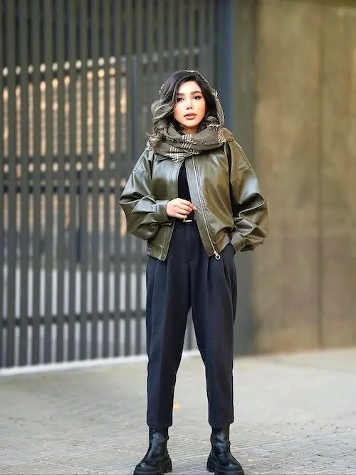 استایل پاییزی با بامبر جکت