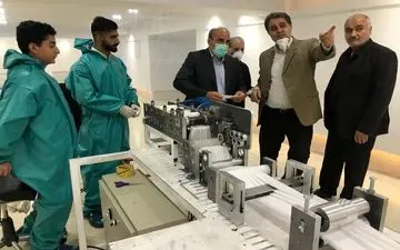 آغاز به کار خط تولید ماسک سه لایه به صورت آزمایشی در کرمانشاه+ تصاویر