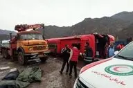 ۵ کشته و ۲۳ مجروح در واژگونی اتوبوس در قزوین