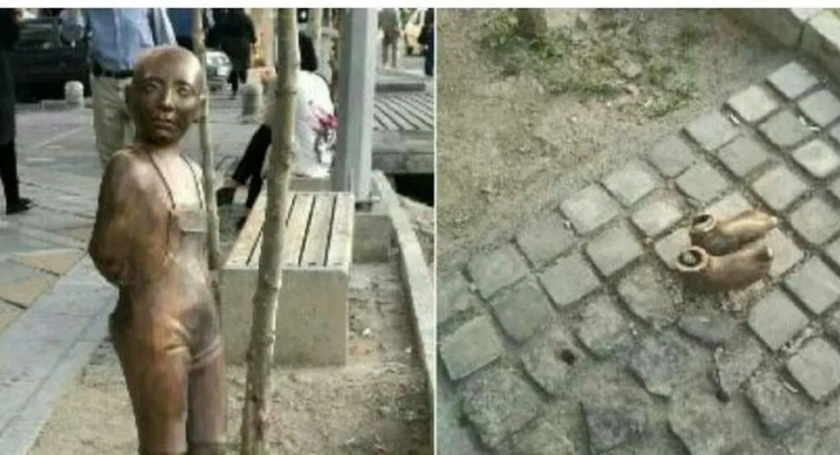 ربوده شدن مجسمه «کودک»در میدان ونک