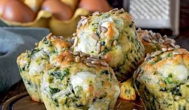 یک پیش غذای ساده و خوشمزه | طرز تهیه  مافین اسفناج !