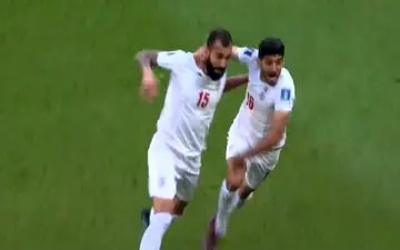 گل اول ایران به ولز توسط روزبه چشمی + ویدئو