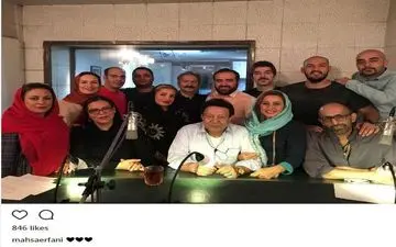 عکس دسته جمعی مهسا عرفانی و پدرش به همراه دوبلورهای سرشناس (عکس)