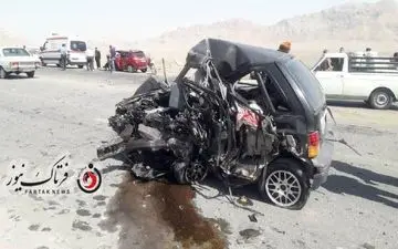 تصاویری دلخراش از تصادف وحشتناک در سپاهانشهر/دو سرنشین در دم جان باختند. 