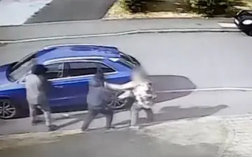 لحظه حمله سارقان برای ربودن خودروی زن میانسال+فیلم