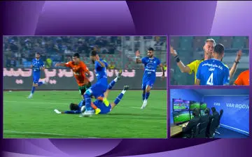 صحنه مشکوک به پنالتی در محوطه جریمه استقلال + ویدئو