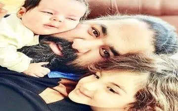 تولد ٣٨ سالگی خواننده مشهور در کنار دخترانش+عکس