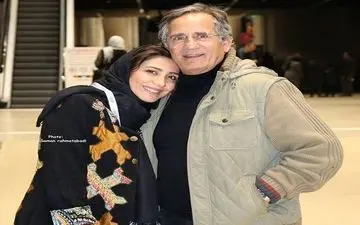 ژست جالب مجید مظفری به همراه دخترش در حاشیه جشنواره فیلم فجر (عکس)