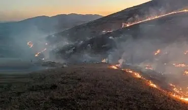 ۲۰ هکتار از مراتع روستایی سقز طعمه حریق شد