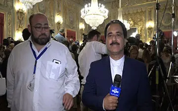 دردسرهای جالب حمید معصومی نژاد در مراسم تحلیف نخست وزیر جدید ایتالیا + فیلم