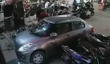له کردن یک مرد در پارکینگ توسط راننده ناشی + فیلم 