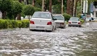 بارش باران در جاده‌های دو استان