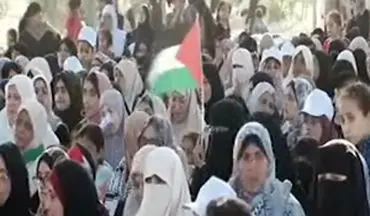 راهپیمایی زنان فلسطینی در مرزهای نوار غزه + فیلم