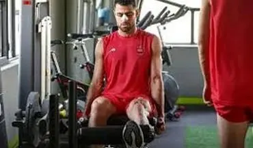 شماره هشت پرسپولیس با بینی شکسته در تمرین