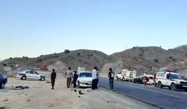  ۲ کشته و ۷ مصدوم در تصادف زنجیره‌ای جاده جیرفت