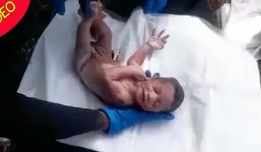 لحظه پیدا شدن نوزاد در آشغال! +فیلم 