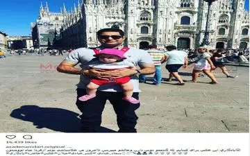 آزاده نامداری تصویری از همسر و دخترش در ایتالیا منتشر کرد (عکس)