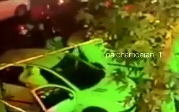 صحنه چاقو خوردن هانی کرده لات معروف تهران توسط دو موتور سوار