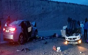 برخورد مرگبار ال‌۹۰ و سانتافه / خواب‌آلودگی راننده، جان 4 نفر را گرفت