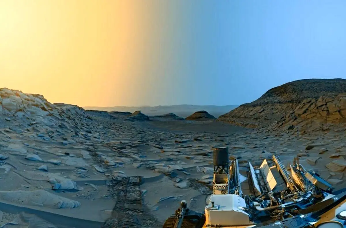 این عکس از مریخ را ببیند حیرت زده میشوید!|تصویر دیدنی از صبح و عصر مریخ به صورت همزمان+عکس

