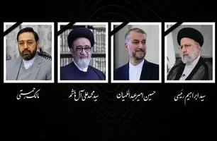 ویدئو | بدرقه پیکر شهدای خدمت، سید ابراهیم رئیسی و همراهانشان در فرودگاه بین المللی تبریز 