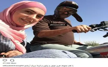 موتورسواری الیکا عبدالرزاقی با علی مشهدی! (عکس)