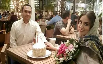 جشن سالگرد ازدواج هانیه غلامی و همسرش + عکس